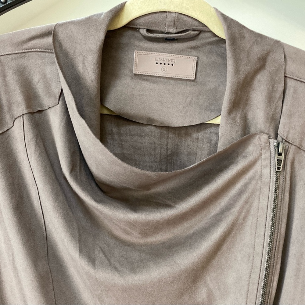 Blank NYC Faux Suede Drape Front Jacket Small - Picture 7 of 9